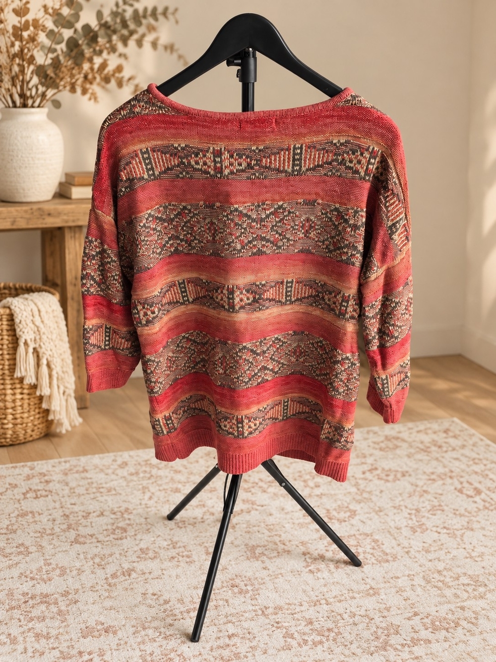 Chaps Pullover Knit Sweater Southwestern / Aztec / Geometric - Picture 3 of 7